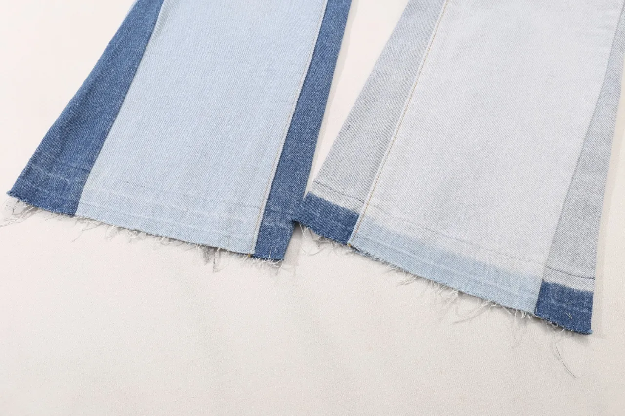 658#Gallery Dept New Mandarin Duck washed blue bootcut jeans blue spliced ​​denim trousers beautiful trendy trousers casual versatile trousers blue S~XL P250